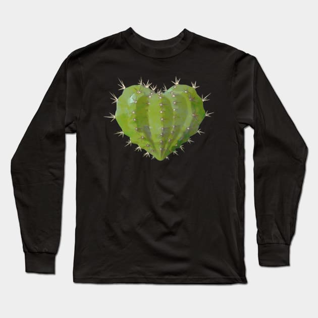 Cactus heart watercolor Long Sleeve T-Shirt by Collagedream